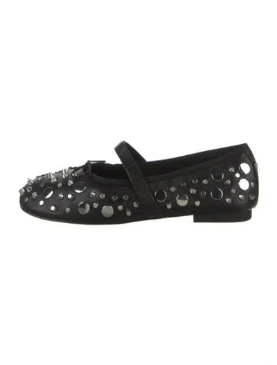 Pre-owned Maje Leather Bow Accents Mary Jane Flats W/ Tags In Black