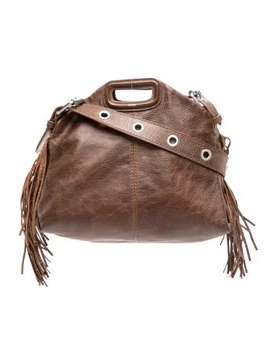 Pre-owned Maje Leather Bucket Bag In Brown