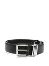 Maje Leather Buckle Belt In Black