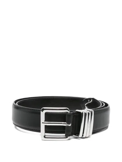 Maje Leather Buckle Belt In Black