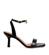 Maje Leather Sandals With Heels In Black