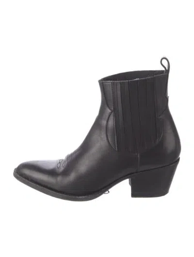 Pre-owned Maje Leather Chelsea Boots In Black