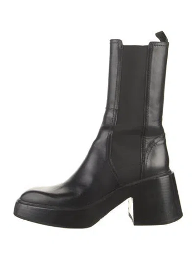 Pre-owned Maje Leather Chelsea Boots In Black