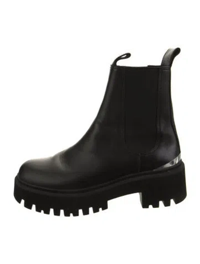 Pre-owned Maje Leather Chelsea Boots In Black