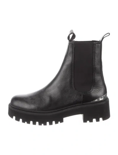 Pre-owned Maje Leather Chelsea Boots In Black