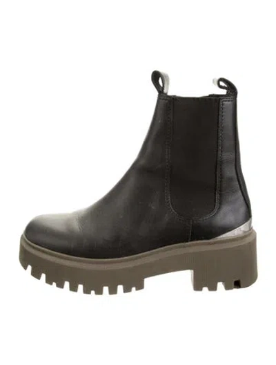 Pre-owned Maje Leather Chelsea Boots In Black