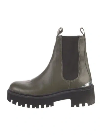 Pre-owned Maje Leather Chelsea Boots In Green