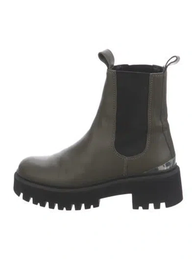 Pre-owned Maje Leather Chelsea Boots In Green