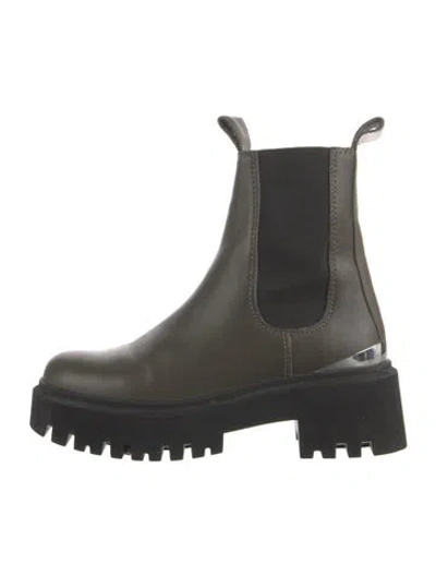 Pre-owned Maje Leather Chelsea Boots In Green
