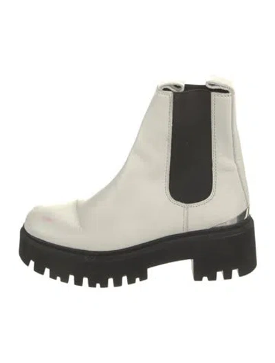 Pre-owned Maje Leather Chelsea Boots In White