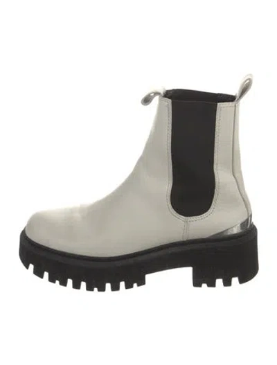 Pre-owned Maje Leather Chelsea Boots In White