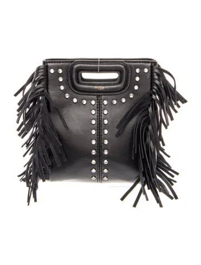 Pre-owned Maje Leather Clutch In Black