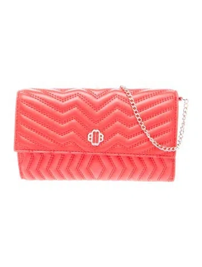 Pre-owned Maje Leather Clutch W/ Tags In Red