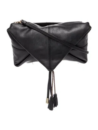 Pre-owned Maje Leather Crossbody Bag In Black