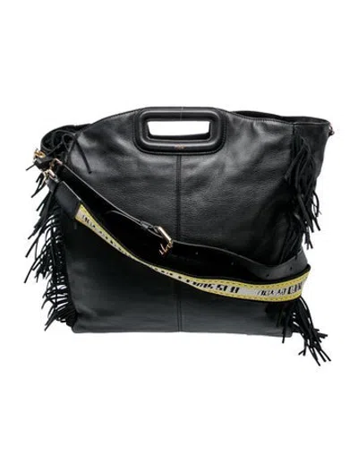 Pre-owned Maje Leather Crossbody Bag In Black
