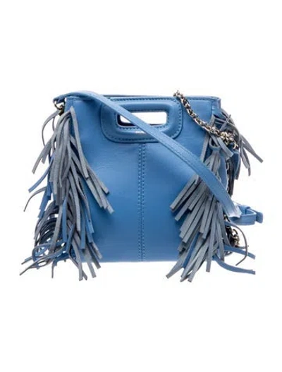 Pre-owned Maje Leather Crossbody Bag In Blue