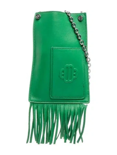 Pre-owned Maje Leather Crossbody Bag In Green