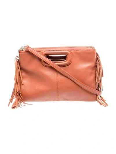Pre-owned Maje Leather Crossbody Bag In Neutral