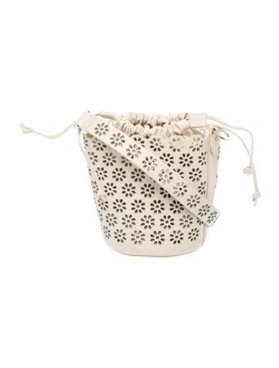 Pre-owned Maje Leather Crossbody Bag In Neutrals