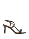 Maje Leather Crossover-strap Sandals In Brown