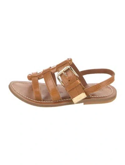 Pre-owned Maje Leather Gladiator Sandals In Brown
