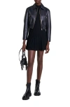 Maje Basaly Leather Jacket In Black