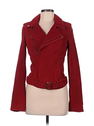 Pre-owned Maje Leather Jacket In Red