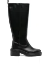 Maje Leather Knee-high Boots In Black