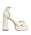 Maje Leather Knot Platform Heels 115 In White