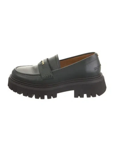 Pre-owned Maje Leather Loafers In Black
