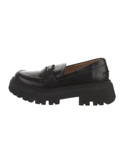 Pre-owned Maje Leather Loafers In Black