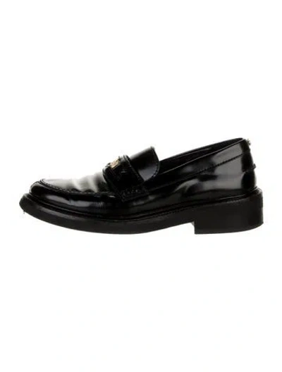 Pre-owned Maje Leather Loafers In Black