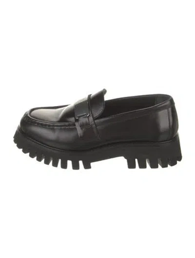 Pre-owned Maje Leather Loafers In Black
