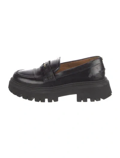 Pre-owned Maje Leather Loafers In Black