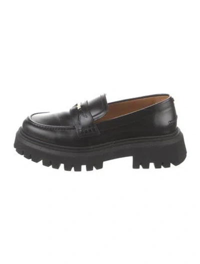 Pre-owned Maje Leather Loafers In Black