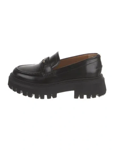 Pre-owned Maje Leather Loafers In Black