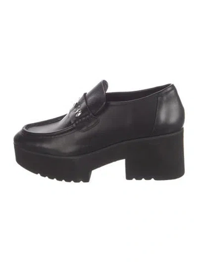 Pre-owned Maje Leather Loafers In Black