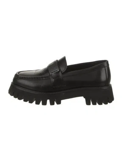 Pre-owned Maje Leather Loafers In Black