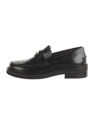 Pre-owned Maje Leather Loafers In Black