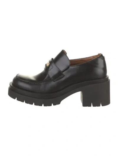 Pre-owned Maje Leather Loafers In Black