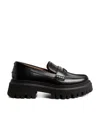 Maje Leather Platform Loafers In Black