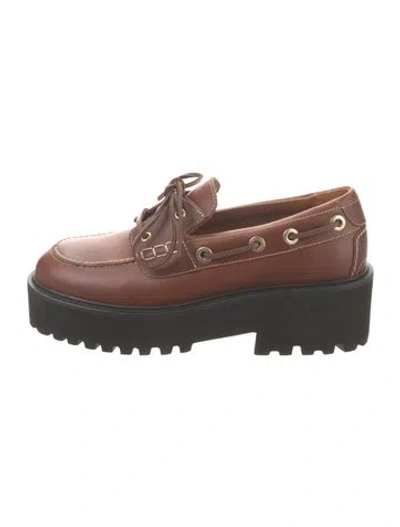 Pre-owned Maje Leather Loafers In Brown