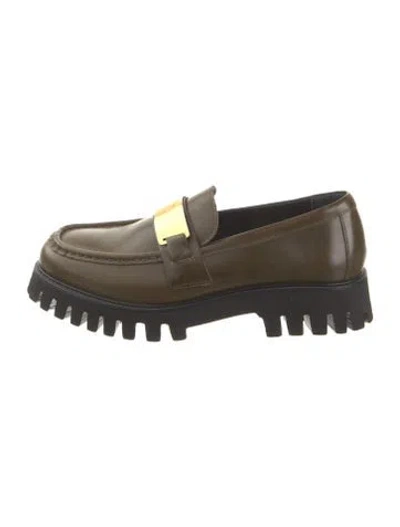 Pre-owned Maje Leather Loafers In Green