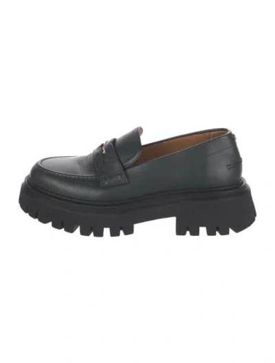 Pre-owned Maje Leather Loafers In Green