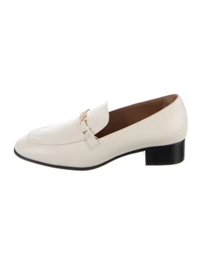 Pre-owned Maje Leather Loafers In Neutrals