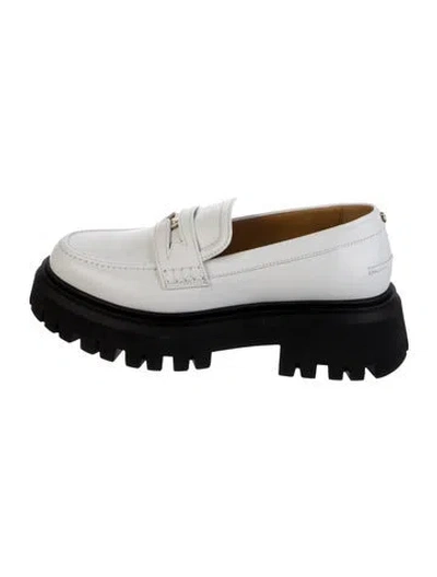 Pre-owned Maje Leather Loafers W/ Tags In White