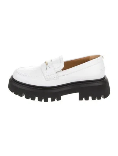 Pre-owned Maje Leather Loafers In White