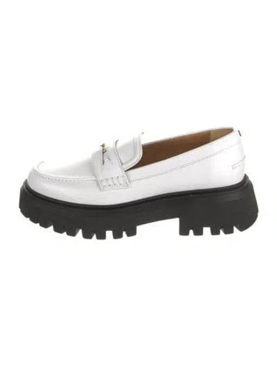 Pre-owned Maje Leather Loafers In White