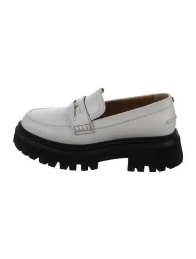 Pre-owned Maje Leather Loafers In White