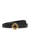 Maje Clover-buckle Leather Belt In Black